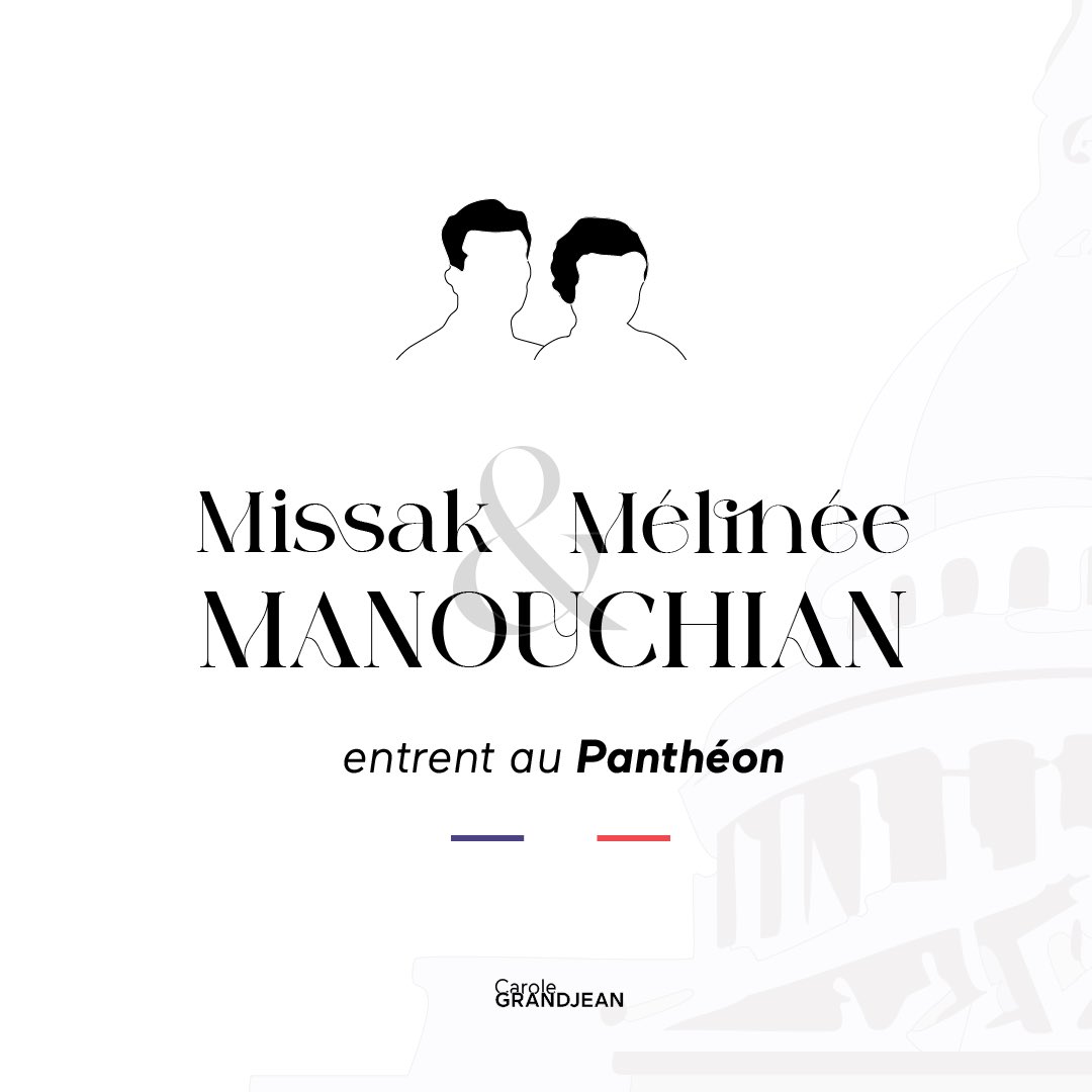 « Je suis sûr que le peuple français et tous les combattants de la liberté sauront honorer notre mémoire dignement » Missak et Mélinée #Manouchian, d'origine arménienne, entrent au Panthéon. En honorant les Manouchian, la France rend hommage à tous les résistants.