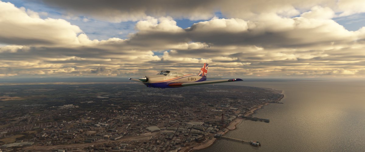 AJLUK1's tweet photo. Some PPL Solo Nav practice in the Sim today flying the fantastic @a2asimulations Commanche in my new repaint. EGNC Carlisle to EGNH Blackpool over the #lakedistrict https://t.co/ekKPT8tQq1