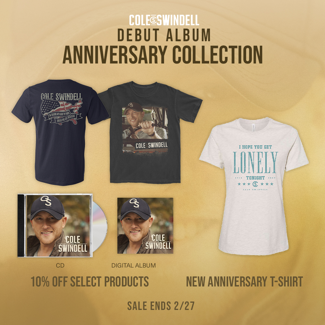 Celebrating 10 years since the release of my Debut album over at store.coleswindell.com/collections/co… 🤝 Check out the sale, featuring 10% off select items and a new anniversary t-shirt!