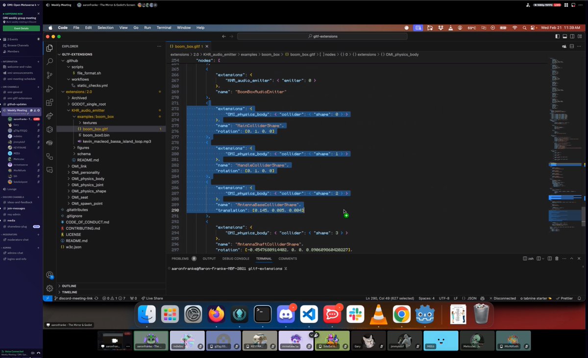 OMI Weekly Meeting 147: <a href="/aaronfranke7/">aaronfranke</a> shares how they use (and improve) OMIs KHR audio emitter extension. This demo also features other OMI protocols and <a href="/glTF3D/">glTF 3D</a> extensions. Interoperable spatial audio!