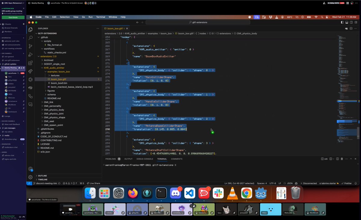 OMI Weekly Meeting 147: @aaronfranke7 shares how they use (and improve) OMIs KHR audio emitter extension. This demo also features other OMI protocols and @glTF3D extensions. Interoperable spatial audio!