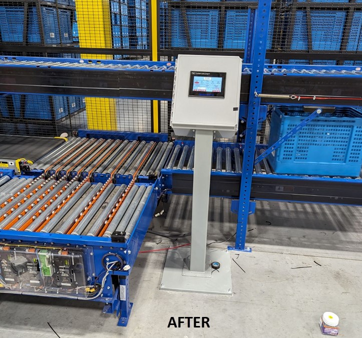 PrecisionWareh1's tweet photo. Another install complete. 12 conveyors to assist with the decanting of product into totes. Each line had its own power supply &amp; field mounted release button so operators can self-induct cartons onto workstations. #warehousedesign #warehouseautomation #warehousesolutions #conveyor https://t.co/Hi1Nme0wYR