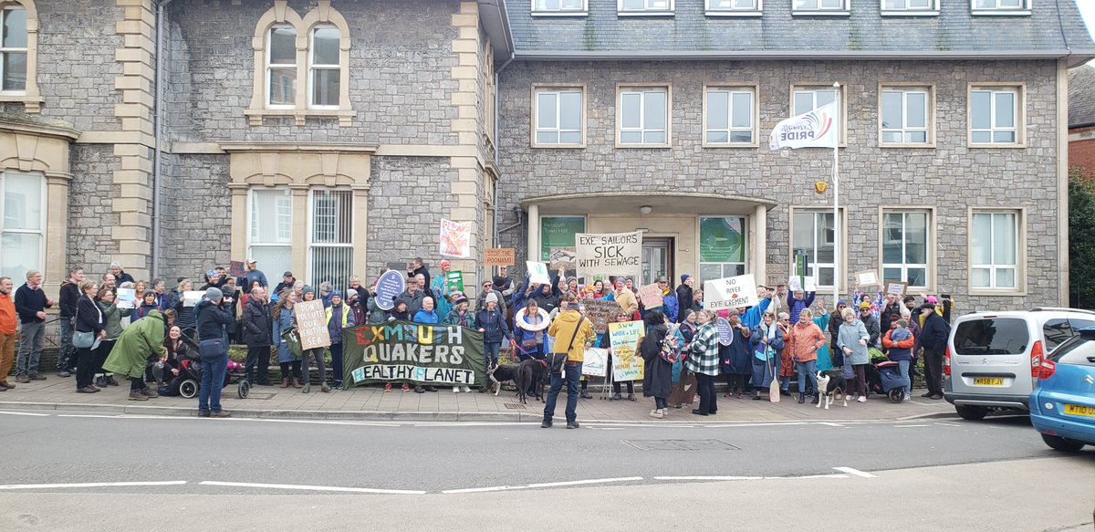 Good to be part of Exmouth protest yesterday - with  100 or so enraged swimmers, <a href="/exetidelines1/">Tidelines</a>  <a href="/TransitionEX8/">Transition Exmouth</a>  , Terence the Turd.  Let's hope that <a href="/SouthWestWater/">South West Water</a> realise it's time for actions, not promises. Sadly day 15 of continuous dumping into the sea so no swimming😞