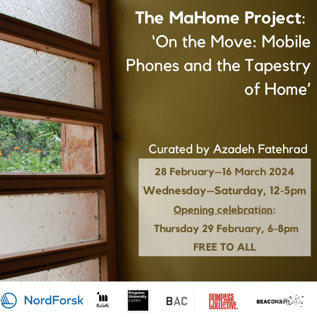 Compasscollect2's tweet image. Introducing the MaHome project : ‘On the Move: Mobile Phones and the Tapestry of Home’ sharing the human experience of the journey of migration, homemaking, and integration.
📣Free to visit at the Beaconsfield from Feb 28th - Mar 16th!