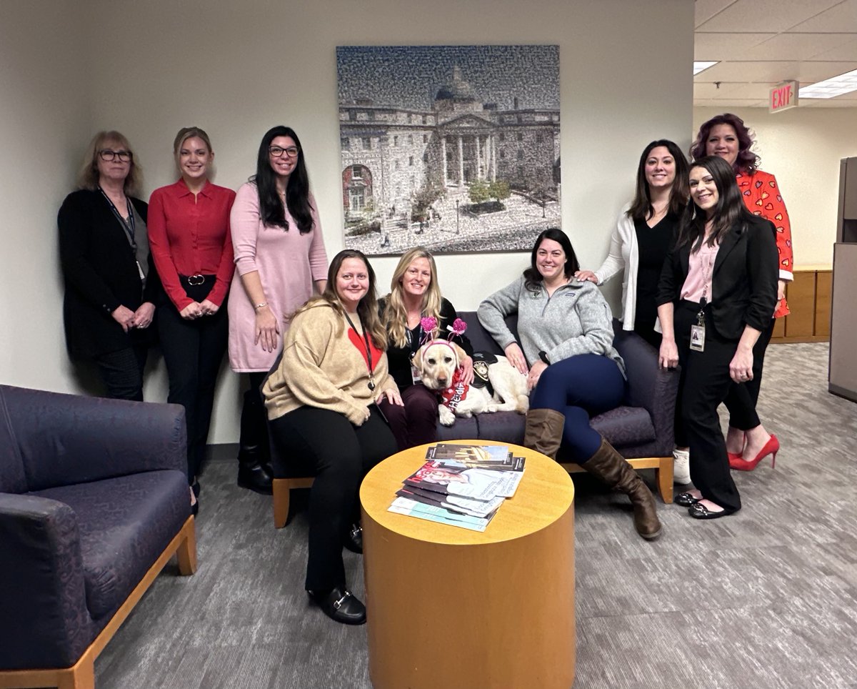Our administrative staff enjoyed a friendly furry visit from Heidi, the Yale Police Department's service dog on Valentine's Day. You can find Heidi all over campus with Officer Rich Simons. 🐾

📷Follow Heidi on Instagram: @ofcheidi_yalepd