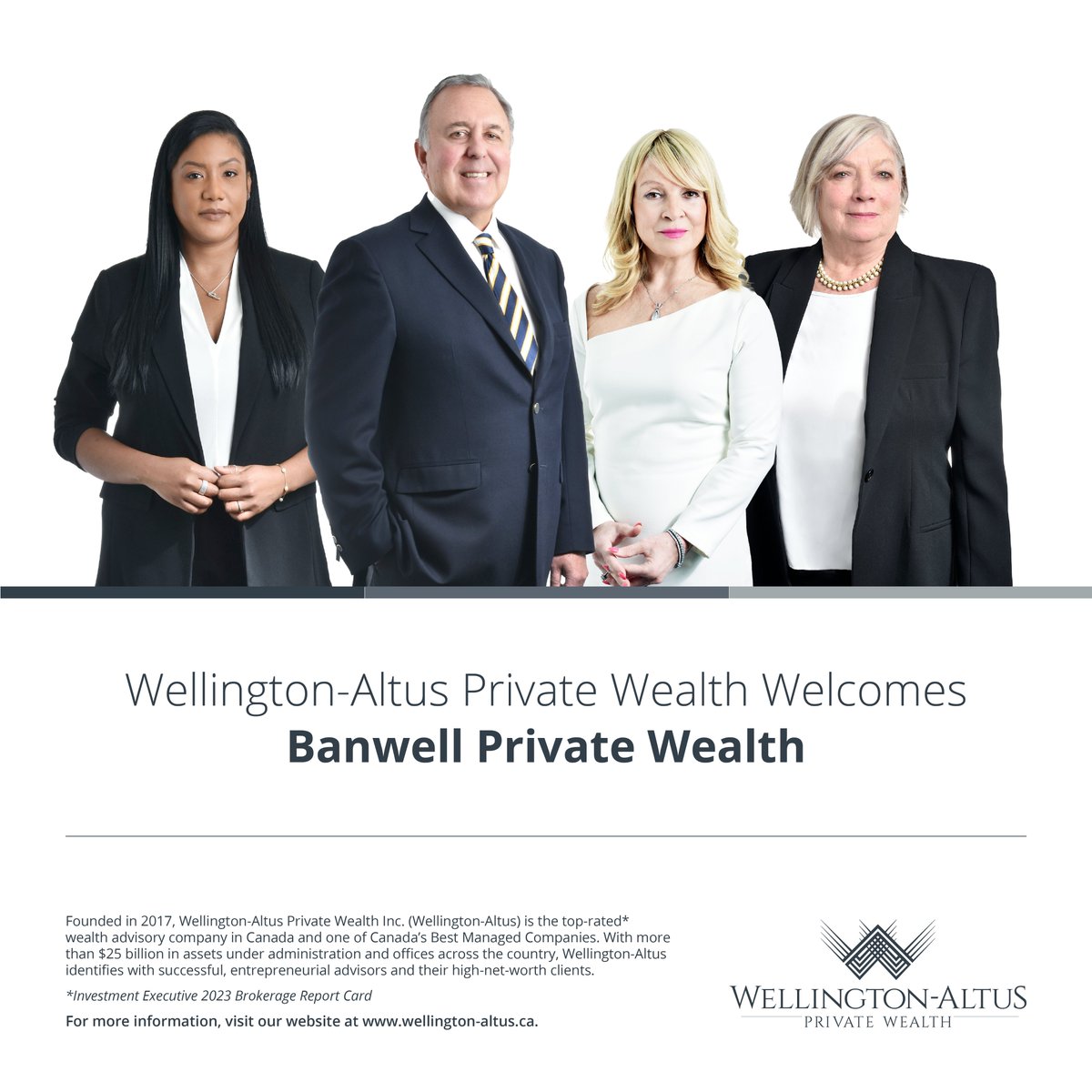 wellingtonaltus's tweet image. Please join us in welcoming Banwell Private Wealth in Toronto to the Wellington-Altus Private Wealth family! To get in touch, please call 844.444.9122. #UnstoppableMomentum #WealthManagement