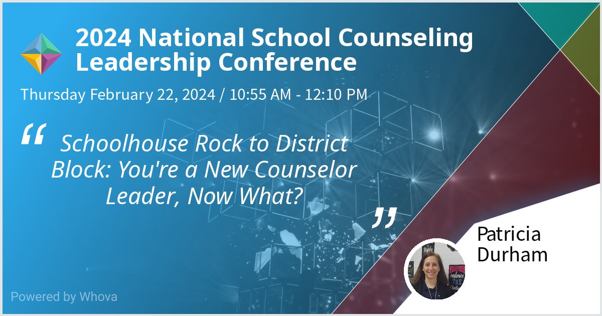 patti_ad's tweet photo. I am speaking at 2024 National School Counseling Leadership Conference. Please check out my talk if you're attending the event! @hatchingresults #NSCLC24 #NSCLC #NSCLC2024 - via #Whova event app https://t.co/CoeWgEFUf5