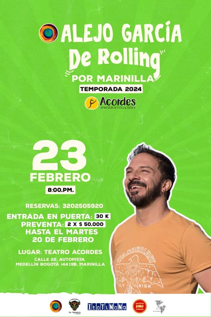 En MARINILLA (Antioquia), noche de concierto con Alejo García Viernes 23 de febrero -  8:00pm en Teatro Acordes, Calle 22 con Autopista Medellín-Bogotá.   Reservas: 3202505920 <a href="/alejocanciones/">Alejo García</a> <a href="/Casaacordes/">Casa Acordes</a>   Imperdible!  #AlejoGarcia #PrimeroLoNuestro #mestizajes