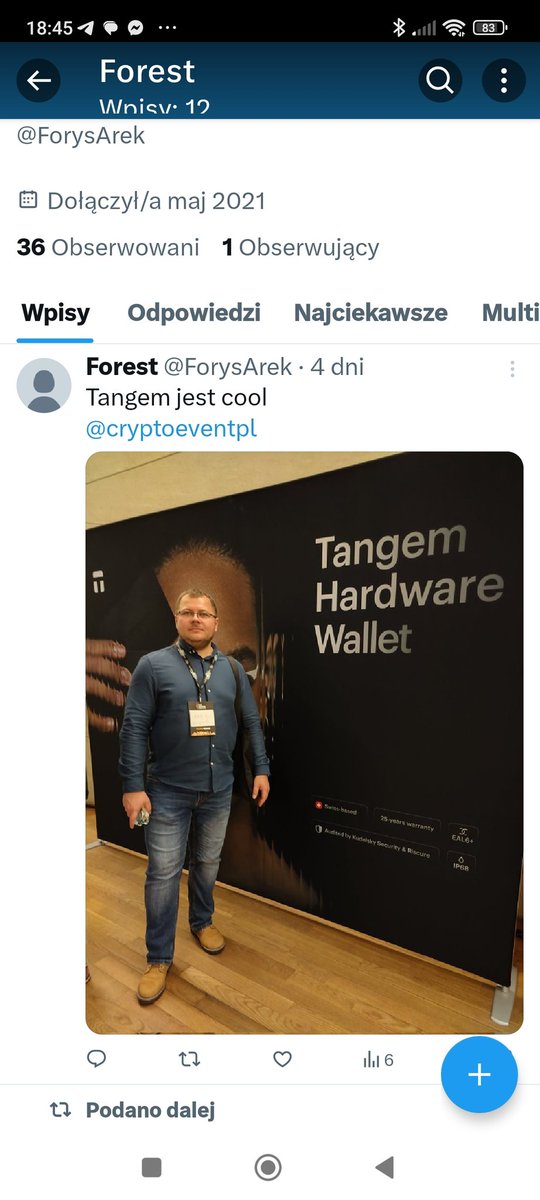 ForysArek's tweet photo. @cryptoeventpl Jakiś portfelik Tangem wpadnie? https://t.co/hd6zixIFCM