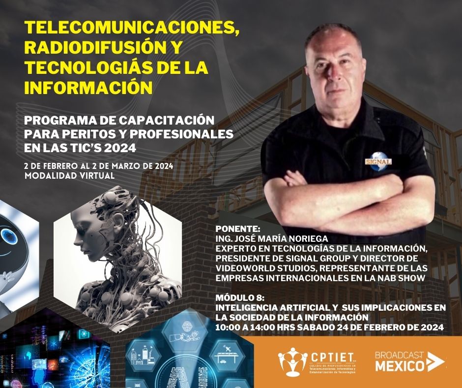 BroadcastMexico's tweet photo. Este sábado 24 de Febrero de 10:00 a 14:00 Hrs contaremos con la presencia del Ing. José María Noriega, Experto en tecnologías de la información, Presidente en SIGNAL GROUP y Director de VIDEOWORLD, Representante de las empresas internacionales en la NAB
https://t.co/pXMBiceGnn https://t.co/2OCgmPzJiK