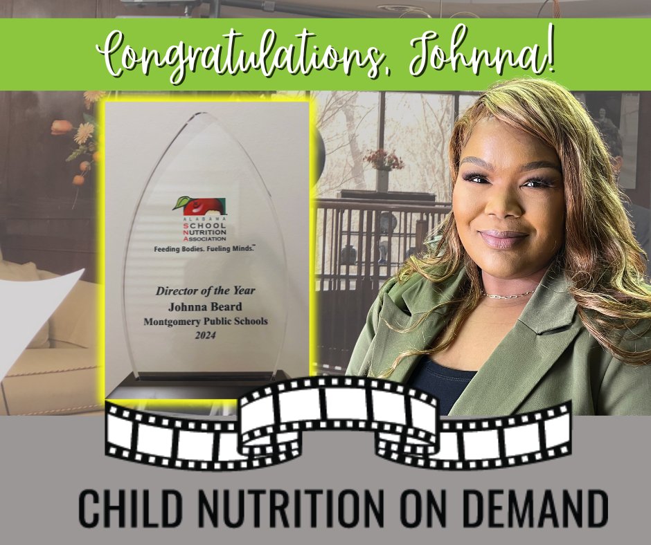 ichildnutrition's tweet photo. Do you remember Johnna Beard from #ChildNutritionOnDemand? Well she is the recipient of @AlabamaSNA's 2024 Director of the Year! Congratulations, Johnna! This is well-deserved and its an honor to have you as an ICN Ambassador! Check her out in #CNoD here: https://t.co/i5qgBWGb5g https://t.co/N5Z9JiLpSw