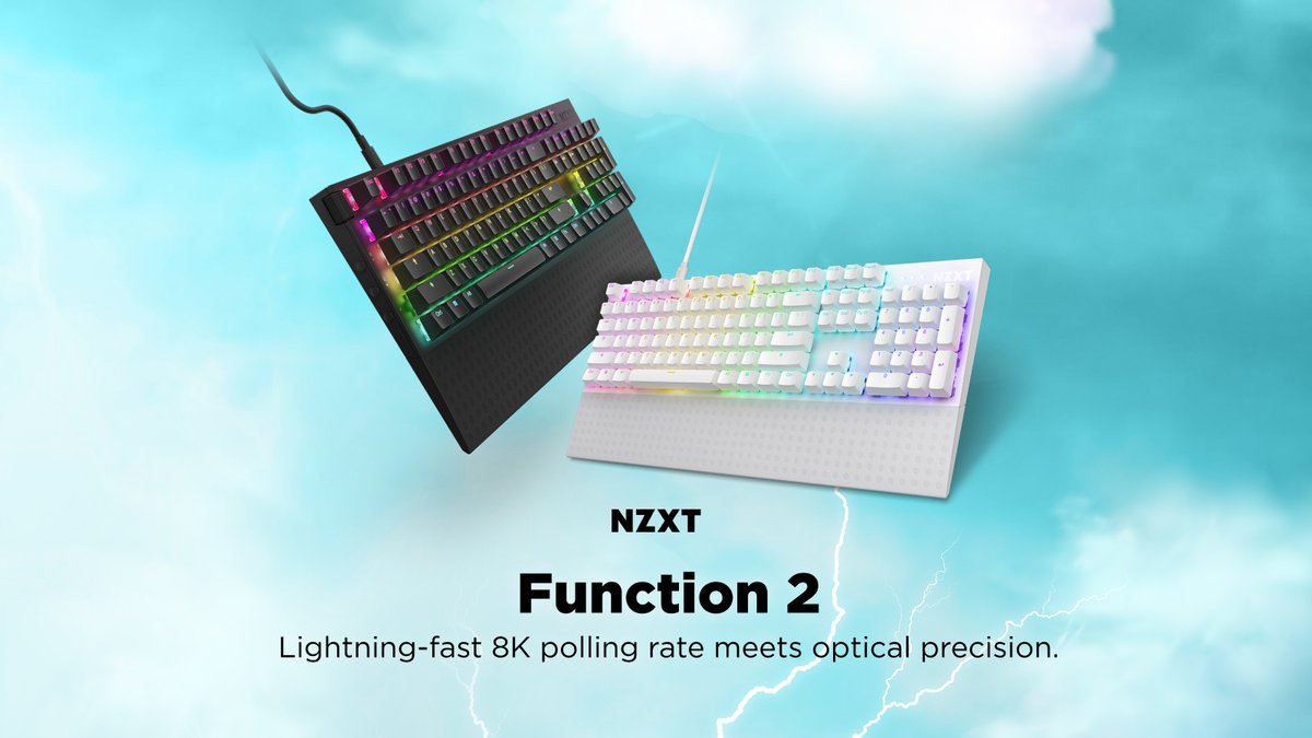 Meet the #NZXTFunction2 full-size keyboard! ⌨️

With linear optical switches and an 8K Hz polling rate, this keyboard delivers lightning-fast performance that can be customized to your liking with adjustable actuation and hot-swappable keys!

Learn more at nzxt.co/function2full