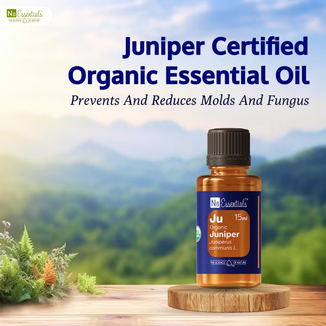 N8Essentials's tweet photo. Embrace the power of nature with our Certified Organic Juniper Oil! 

Say goodbye to mold and fungus naturally, as this botanical wonder works its magic. 

Unleash the freshness and let your space thrive! 

Buy Now: https://t.co/UCMLSCvn7q 

#N8Essentials #Natural  #JuniperOil https://t.co/mH6cqdZ3zc