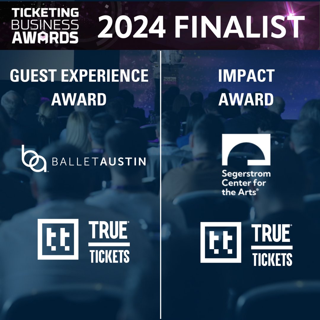 True Tickets (@true_tkts) on Twitter photo Exciting news! True TIckets' collaborations with <a href="/balletaustin/">Ballet Austin</a> and <a href="/segerstromarts/">Segerstrom Center for the Arts</a> have been selected as finalists for the 2024 <a href="/TheTicketingBiz/">TheTicketingBusiness</a> Awards!
Winners will be announced April 16th in Manchester, UK! 🎉🏆✨
#TBA24
#TLCCEurope #tlcc2024 #DigitalTicketing Exciting news! True TIckets' collaborations with <a href="/balletaustin/">Ballet Austin</a> and <a href="/segerstromarts/">Segerstrom Center for the Arts</a> have been selected as finalists for the 2024 <a href="/TheTicketingBiz/">TheTicketingBusiness</a> Awards!
Winners will be announced April 16th in Manchester, UK! 🎉🏆✨
#TBA24
#TLCCEurope #tlcc2024 #DigitalTicketing
