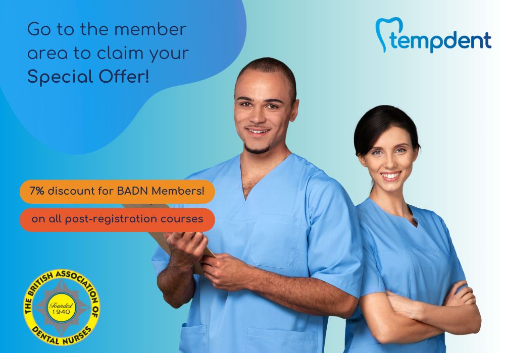 BADNUK's tweet photo. 7% discount for BADN members on post-registration courses to increase skills and knowledge!
All clinical and non-clinical managers welcome! Take advantage of a Level 4 DPM course with Tempdent, covered by the transfer fee at no cost to you or your practice!
#BADN #Tempdent https://t.co/8AgpCplRnZ