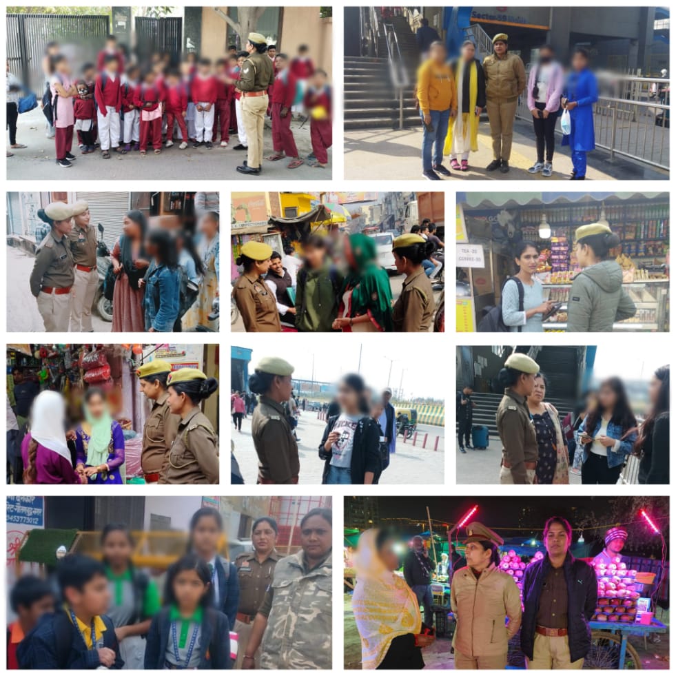 noidapolice's tweet photo. #MissionShakti4 बालिकाओं/महिलाओं की सुरक्षा के दृष्टिगत महिला सुरक्षा टीम @noidapolice द्वारा लगातार की जा रही पेट्रोलिंग व सुरक्षा के संबंध में Women Power Line-1090, डायल-112 आदि हेल्पलाइन नंबर/जानकारी देकर किया जा रहा जागरूक। #MissionShakti #ShePowerUPP https://t.co/yrF1bbM6wf