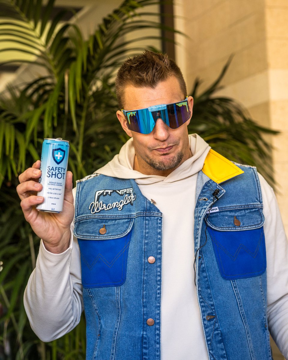 Gronk drinks @drinksafetyshot to detoxify before another wild time at #GronkBeach! 👀