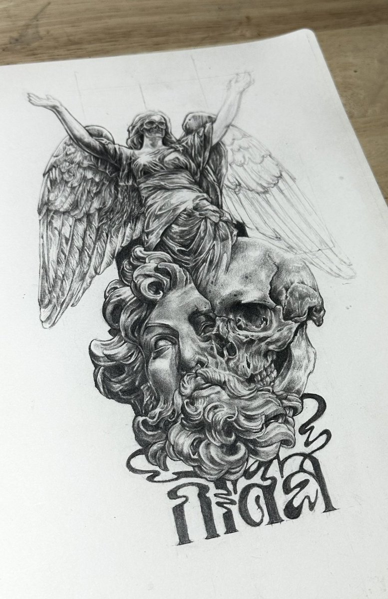 อ่านยากแต่อยากสื่อ
#drawing  #sketchbook #still #life #skull #skullart 
#portrait #anatomy #figure #figuredrawing #king
#figureskating #pencil #pencildrawing #tattoo #flashtattoo #backwork #backandgrey #backandgreytattoo #Typo #Typography