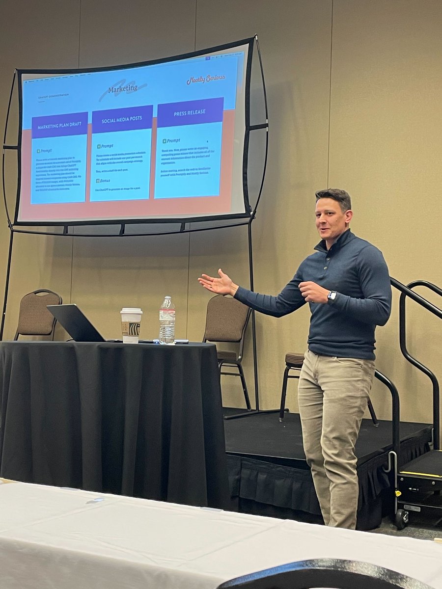 mostly_serious's tweet photo. ⚙ We've had a great time connecting with our manufacturing pals at the Midwest Manufacturers Trade Show &amp; Conference this week! ⚙ Jarad, Spencer, and Sarah all had the opportunity to share their experience in AI, team building, and digital marketing with attendees. #mamstrong https://t.co/Zli6LLmH8k