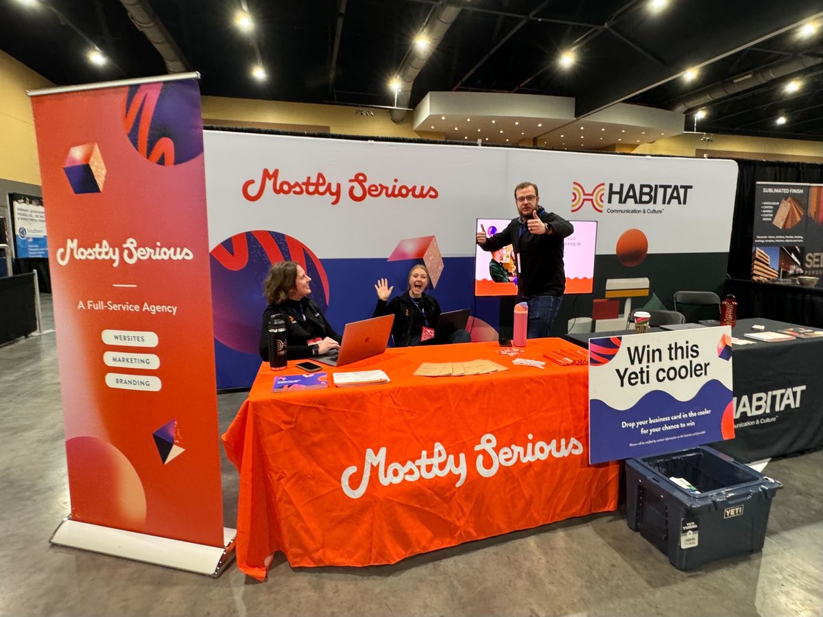 mostly_serious's tweet photo. ⚙ We've had a great time connecting with our manufacturing pals at the Midwest Manufacturers Trade Show &amp; Conference this week! ⚙ Jarad, Spencer, and Sarah all had the opportunity to share their experience in AI, team building, and digital marketing with attendees. #mamstrong https://t.co/Zli6LLmH8k