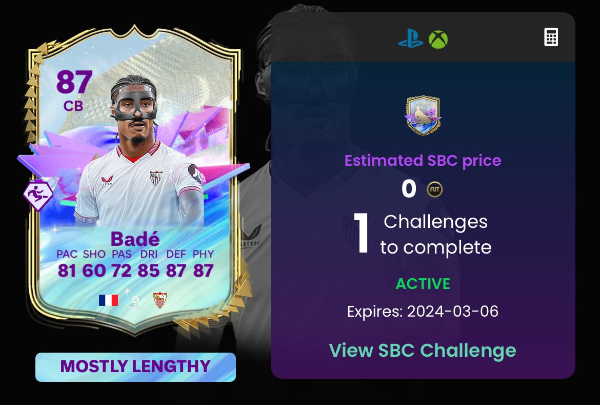 TeamKuna98's tweet photo. No price of yet but likely to be between 40k-50k! 

Will you be completing FS Loïc Badé? https://t.co/TwZbPi7f9I