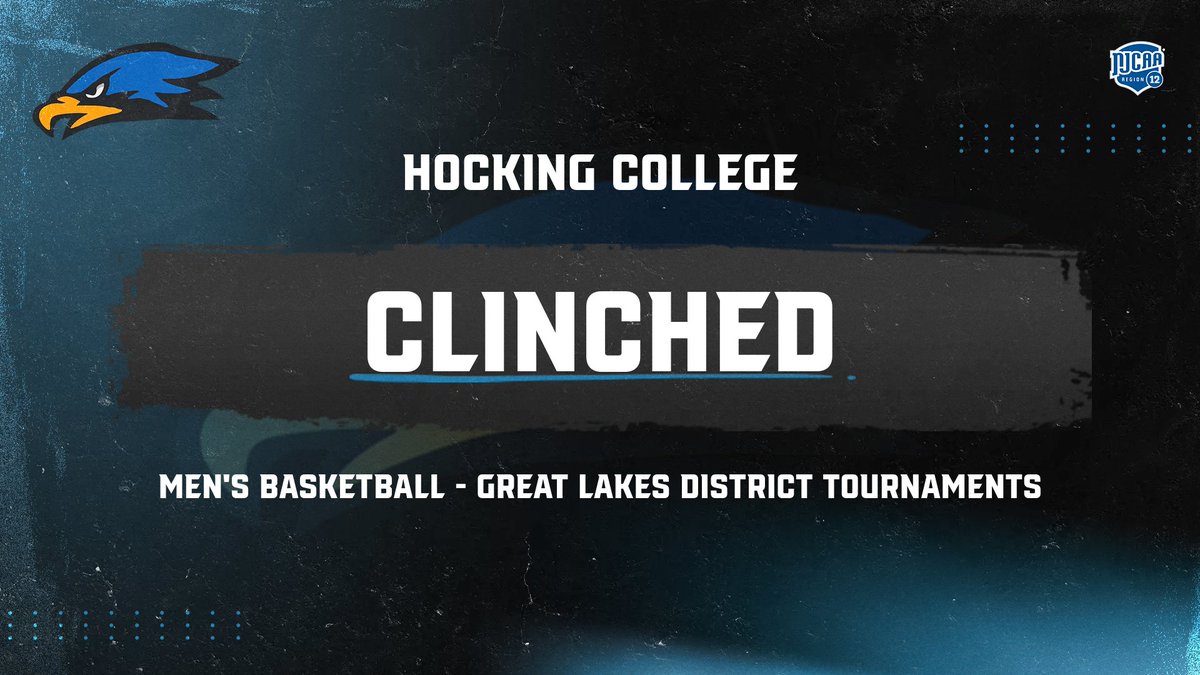 NJCAARegion12's tweet photo. MBB | Hocking has clinched a spot in the Great Lakes District Tournaments! Which tournament &amp; seed is TBD.

Info for District Tournaments
- March 5, 8 &amp; 10
- March 5 games played at site of higher seed
- March 8 &amp; 10 played at Mott CC

More
https://t.co/V8BUmeWshv https://t.co/SZ84G596Wm