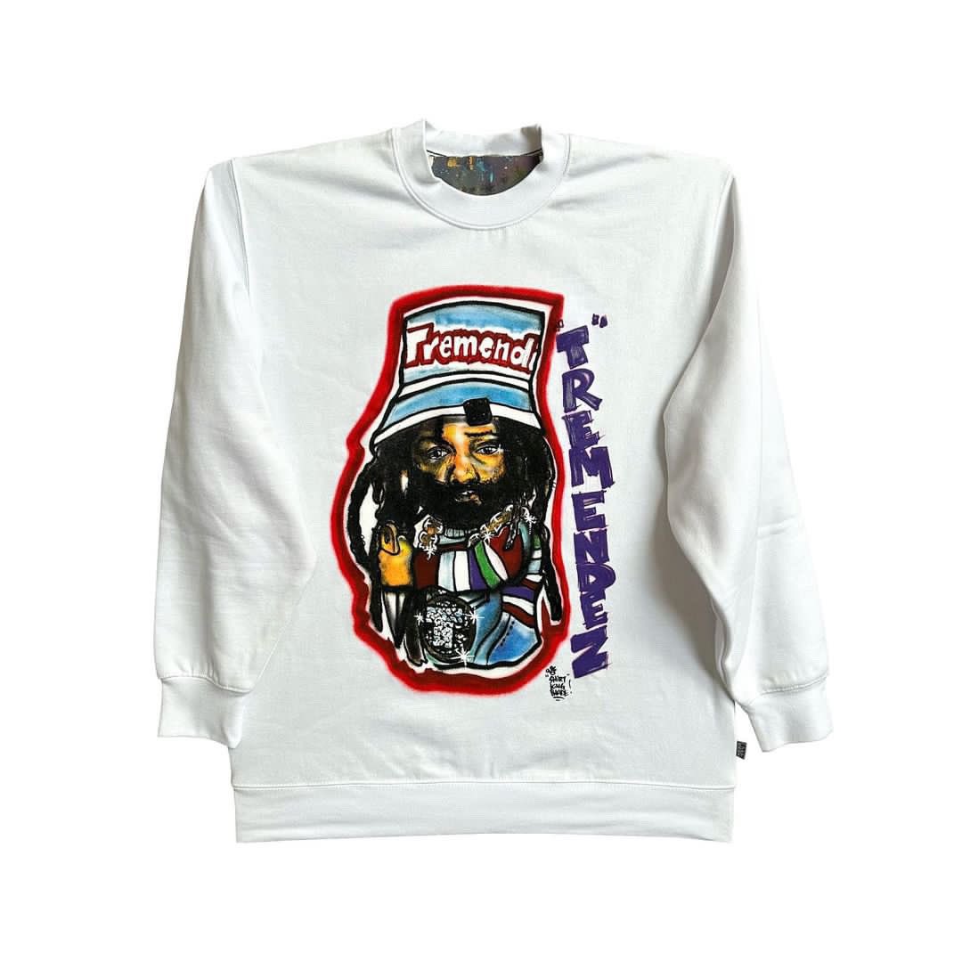 theHYPco's tweet photo. 1 of 3 TREMENDEZ sweatshirt auction by Shirt King Phade now live on HYP https://t.co/30xciS5dBW