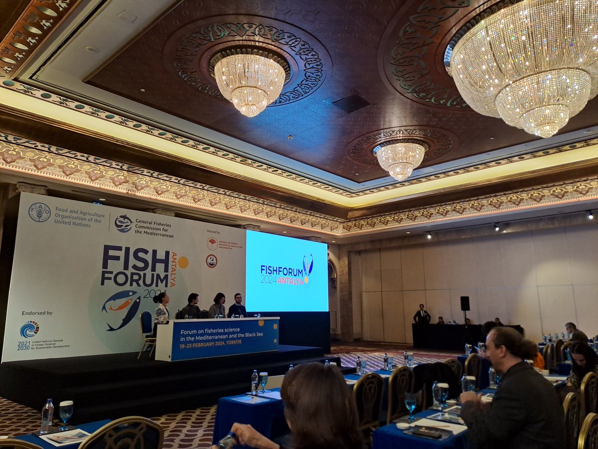 SGorjanc's tweet photo. Another full day at #FishForum2024, starting with @ICCAT experiences on #EAFM, before focussing on integrated #fisheries management and the role of #MSP in both #conservation and fisheries outcomes! Also a very cool side event by @MedPAN on success stories from #SSF in #MPAs 🦈 https://t.co/jreXGALkY6