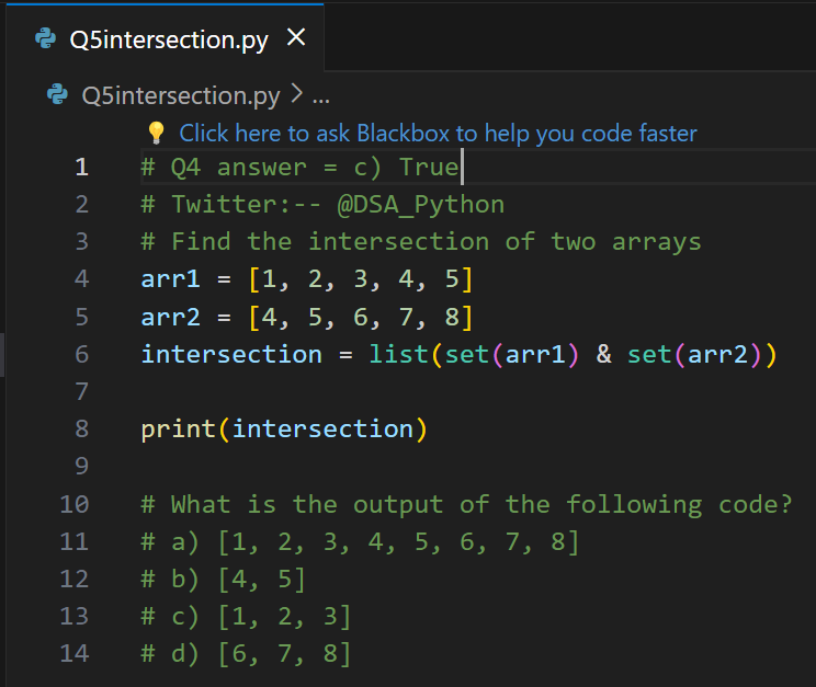 DSA_Python's tweet image. 🚀 Day 5 of #100DaysOfDSAChallenge! Today's topic: Arrays and Strings. Let's tackle another problem: 📝 Question: #IntersectionOfArrays
#DSA #Arrays #Python #CodingChallenge #Programming #Algorithm #DataStructures #TechTrends #LearnToCode