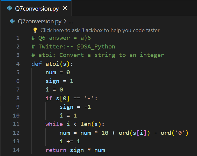 DSA_Python's tweet image. 🚀 Day 7 of #100DaysOfDSAChallenge! Today's topic: Arrays and Strings. Let's tackle a conversion problem: 📝 Question: #AtoiItoaConversion
#DSA #Arrays #Strings #Python #CodingChallenge #Programming #Algorithm #DataStructures #TechTrends #LearnToCode