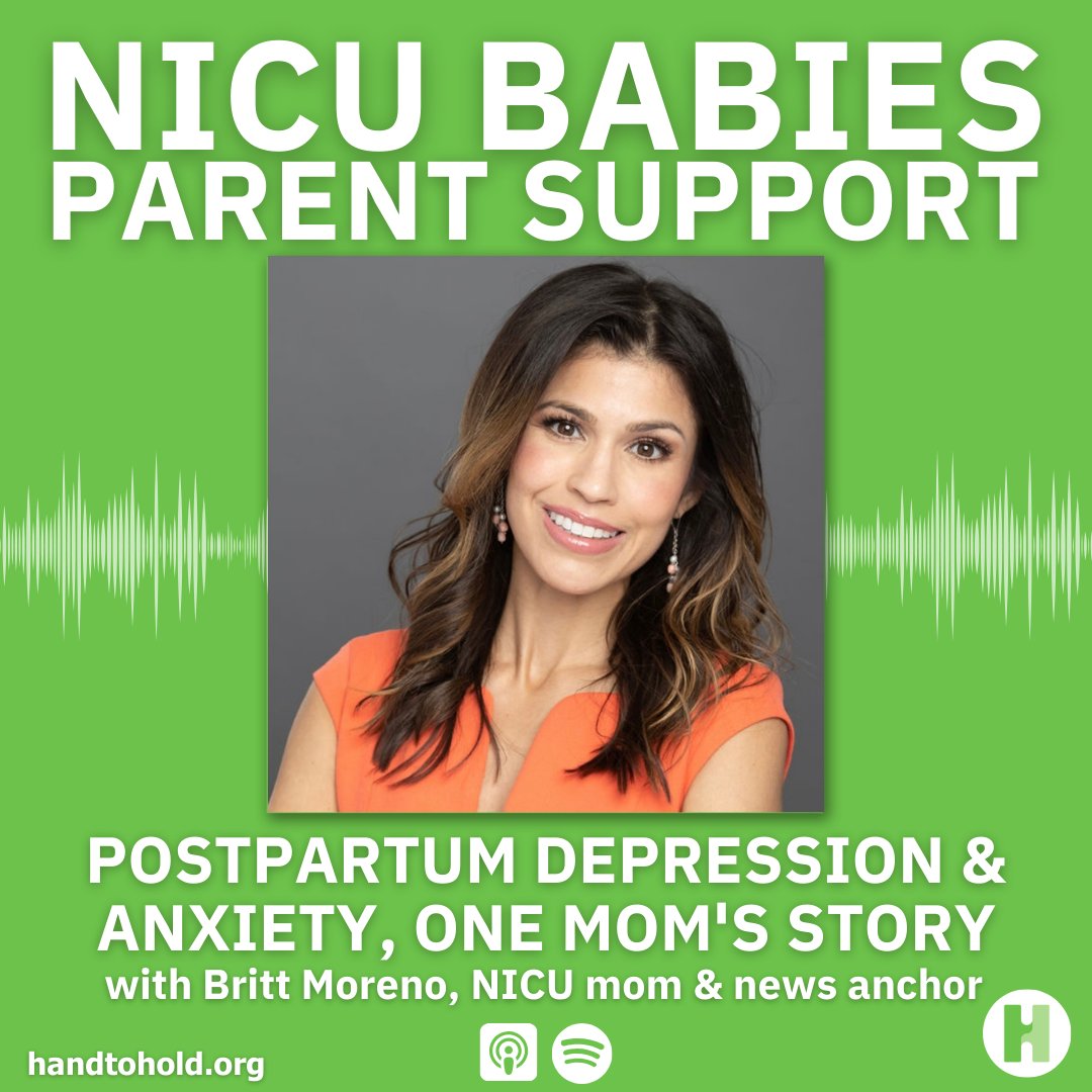 Emmy-award winning journalist @BrittMorenoTV chose to use her platform as an NBC affiliate news anchor to amplify the crisis of PPD & PPA in the hopes of helping others. Listen to her story on the latest episode of the NICU Babies Parent Support Podcast! handtohold.org/NBPSpodcast