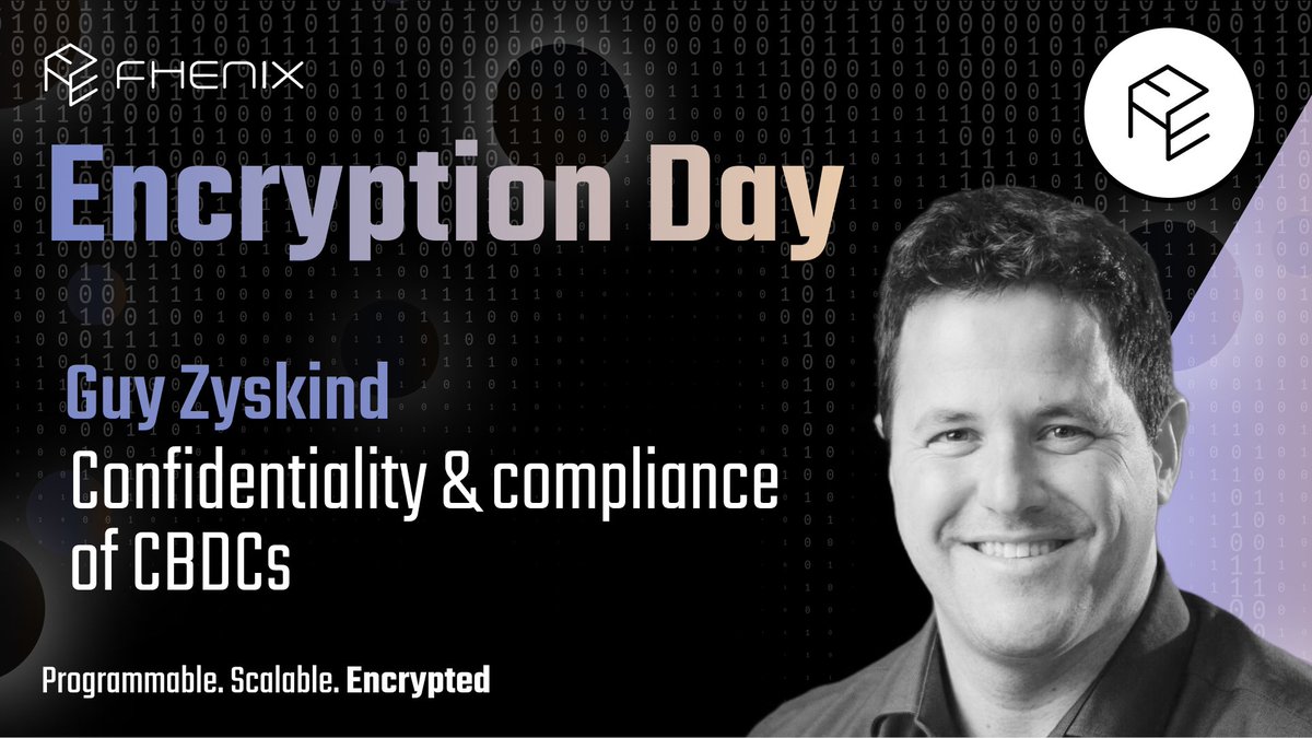 📢 SPEAKER ANNOUNCEMENT

✨ We are thrilled to have our very own <a href="/GuyZys/">(Guy Zyskind*)</a>, co-founder <a href="/fhenix/"></a> as a speaker at #EncryptionDay24 on Feb 28th during <a href="/EthereumDenver/">ETHDenver 🏔🦬🦄</a>!

Join us here: encryptionday.com