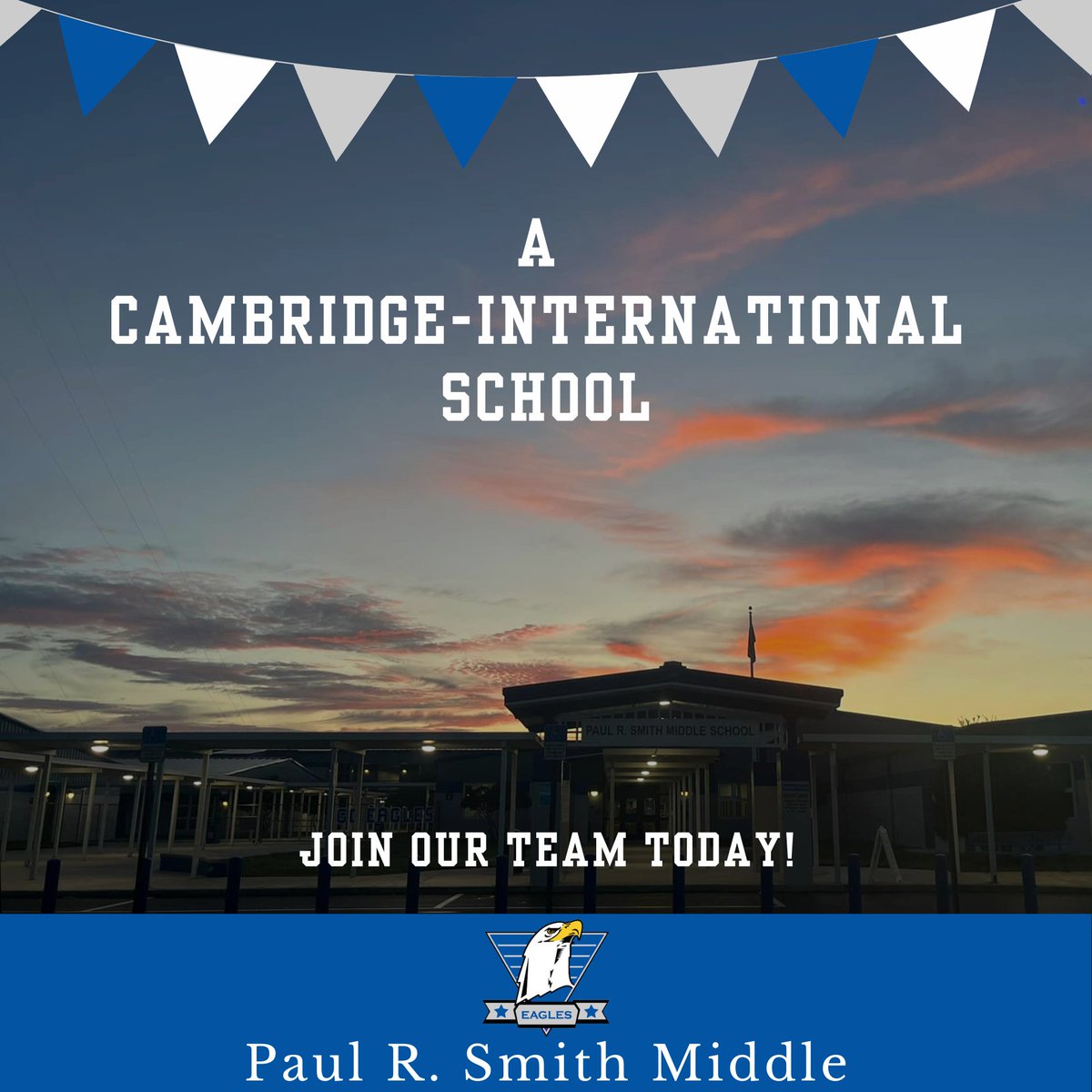Paul R. Smith Middle School is hiring!

Teacher, Special Education - EBD: pasco.tedk12.com/hire/ViewJob.a…

Teacher, Language Arts: pasco.tedk12.com/hire/ViewJob.a…

Instructional Assistant (IA) Basic: pasco.tedk12.com/hire/ViewJob.a…

#WorkPasco #PascoProud #teachpasco #recruitment