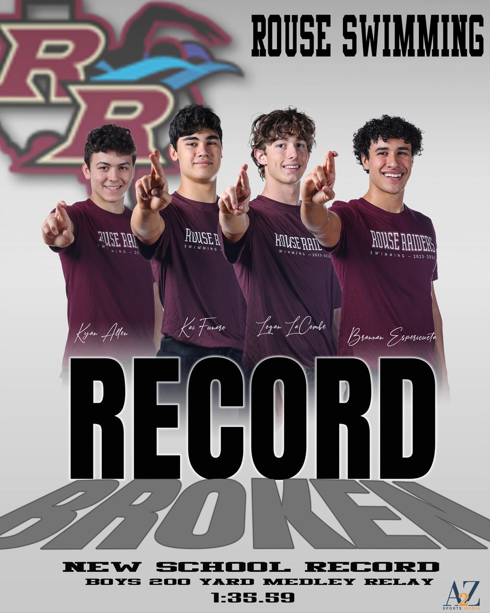 @RouseSwim continue to make their mark by rewriting the record books. Good luck at state. @rouseswimming @rouseswimcoach