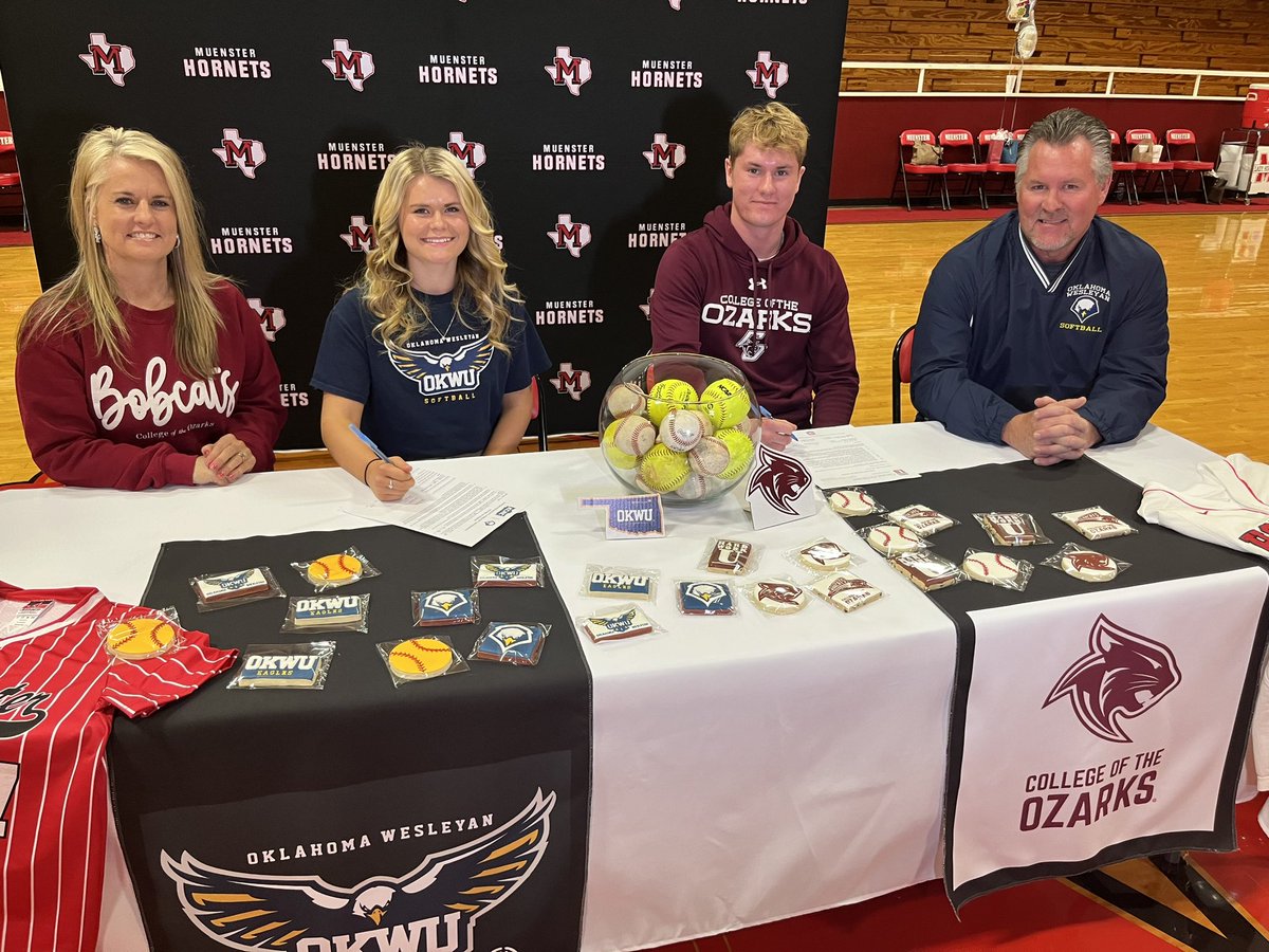 David Reed (@reedsports) on Twitter photo Signing day in Muenster! Brody Tyler is headed to Ozarks for baseball and Brooke Tyler is going to Oklahoma Wesleyan for softball! Hear from them tonight! <a href="/Muenster_ISD/">Muenster_ISD</a> <a href="/BrookeTyler_1/">Brooke Tyler</a> <a href="/BrodyTyler_2024/">Brody Tyler</a> Signing day in Muenster! Brody Tyler is headed to Ozarks for baseball and Brooke Tyler is going to Oklahoma Wesleyan for softball! Hear from them tonight! <a href="/Muenster_ISD/">Muenster_ISD</a> <a href="/BrookeTyler_1/">Brooke Tyler</a> <a href="/BrodyTyler_2024/">Brody Tyler</a>