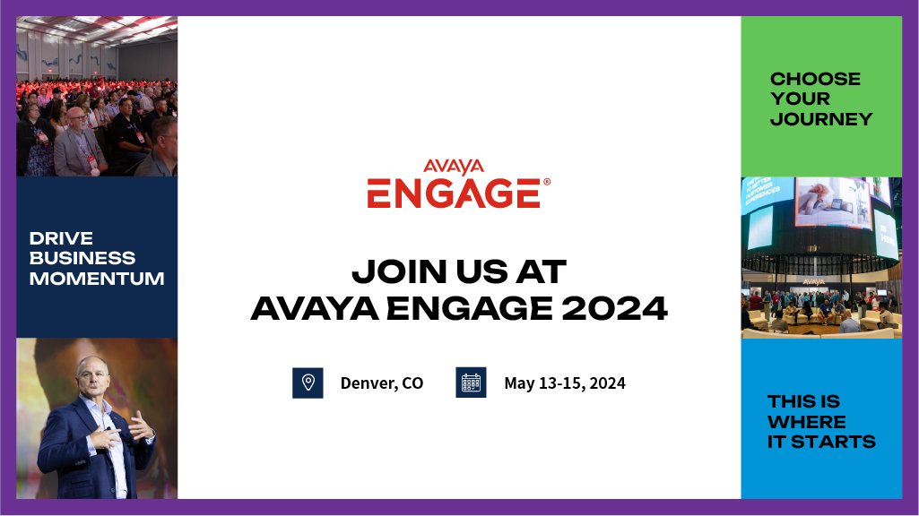 Get ready for #AvayaENGAGE 2024 in downtown #Denver, CO. This year we’re raising the bar on #CX to deliver ROI. We’re exploring more beneficial human &amp; #AI interactions. And we’ll be bringing down the house with keynotes &amp; product roadmaps. Learn more at bit.ly/48jtrnw