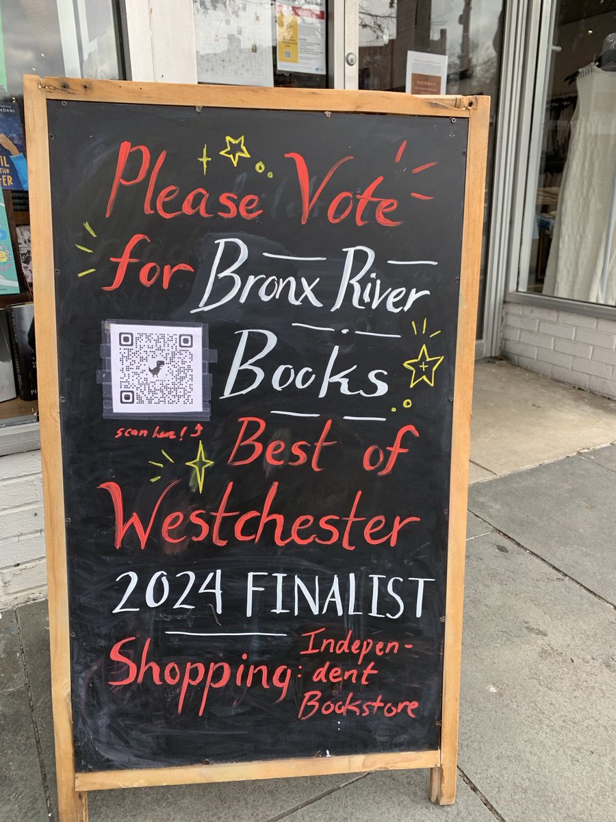 BronxRiverBooks's tweet photo. We’re euphoric to be a finalist for Best Independent Bookstore in #Westchester . Frankly, we think all the local indies are amazing. But we’d be honored if you’d vote for us at https://t.co/fRQqqZyAZl. Go the the shopping category. https://t.co/8VzT8Xpd6E