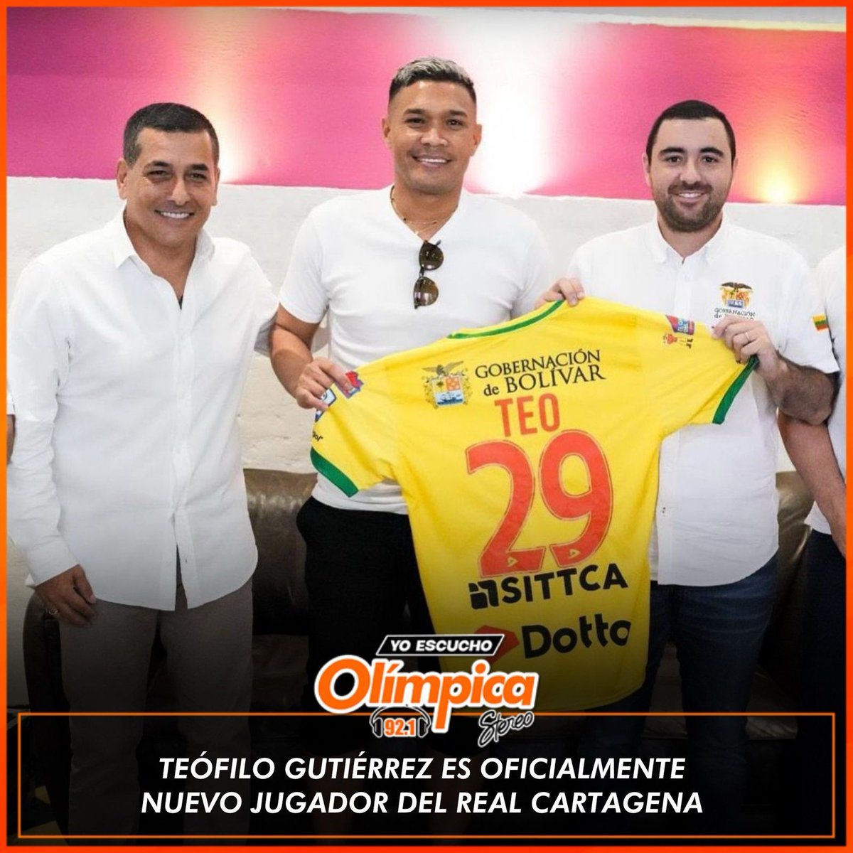 Olimpica921's tweet photo. 🚨 Teófilo Gutiérrez (38) es oficialmente nuevo jugador del #RealCartagena. El acuerdo estar pactado hasta diciembre de 2024 🟡🟢

👀 La alcaldía de Cartagena y la gobernación de Bolívar pagarán para su llegada al ‘heroico’ https://t.co/SFxzLqCytv