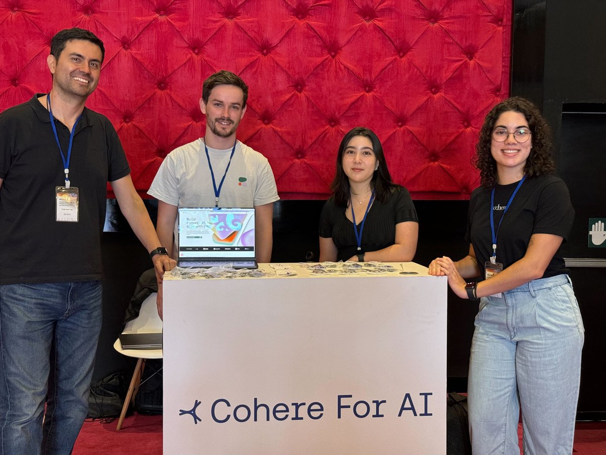Looking forward to another great day at <a href="/riiaa_org/">RIIAA</a>. Stop by to say hello to our team and @CohereAI colleagues!

📷: <a href="/SerranoAcademy/">Luis Serrano 🍉</a>, <a href="/billytrend/">Billy Trend</a>, Luísa Shimabucoro and <a href="/luisa_moura_/">Luisa Moura</a>