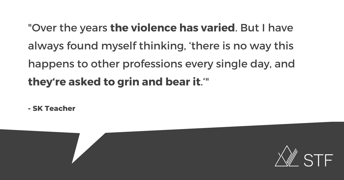 Did you know: 35% of teachers have experienced violence in the workplace, and a national poll found that Sask. students are the most likely in Canada to experience a physical assault at school.

A violence-free classroom isn't too much to ask for. TellThemTuesday.com.