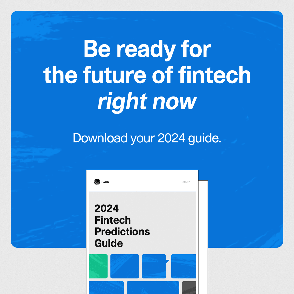 Work smarter, not harder in 2024. Our cheat sheet will help you stay ahead with six new trends to plan for. It’s also jam-packed with actionable insights and customer stories. The future is here, download it now: plaid.com/2024-fintech-p…