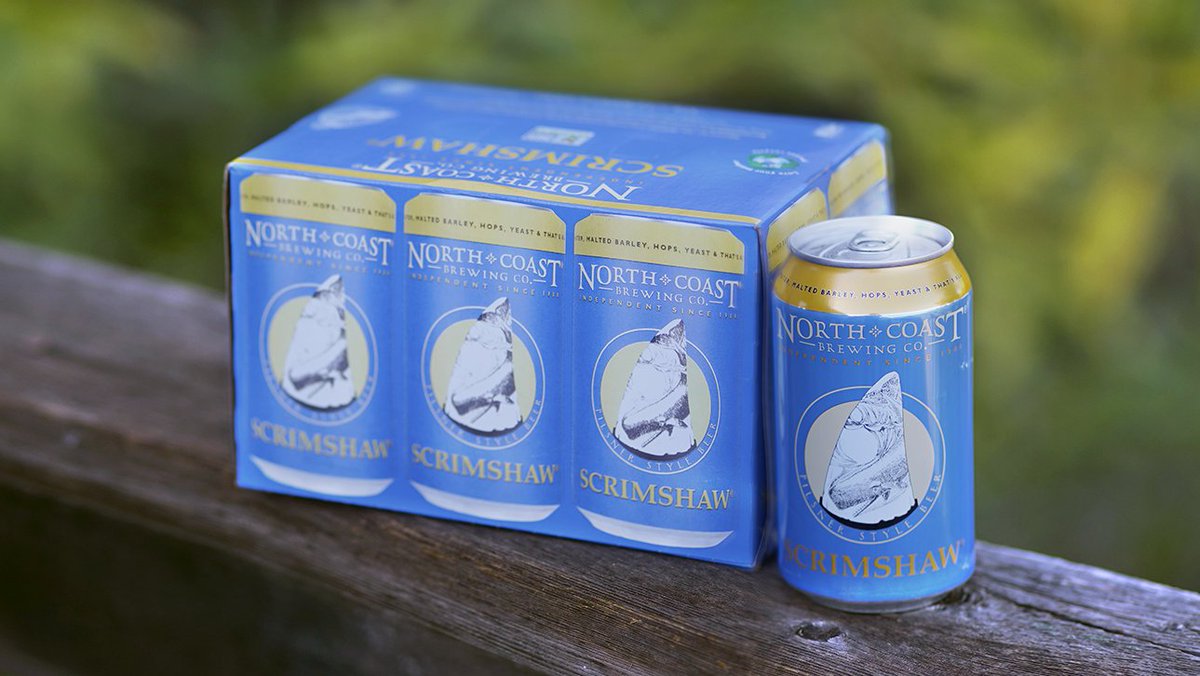 NoCoastBrewCo's tweet photo. 12 ounce cans just got even more convenient. We are happy to announce our classic #Scrimshaw Pilsner Style Beer will now be available in a six-pack! Look for them on store shelves soon. #craftbeer #ncbcinside https://t.co/G4WAGTu5X9