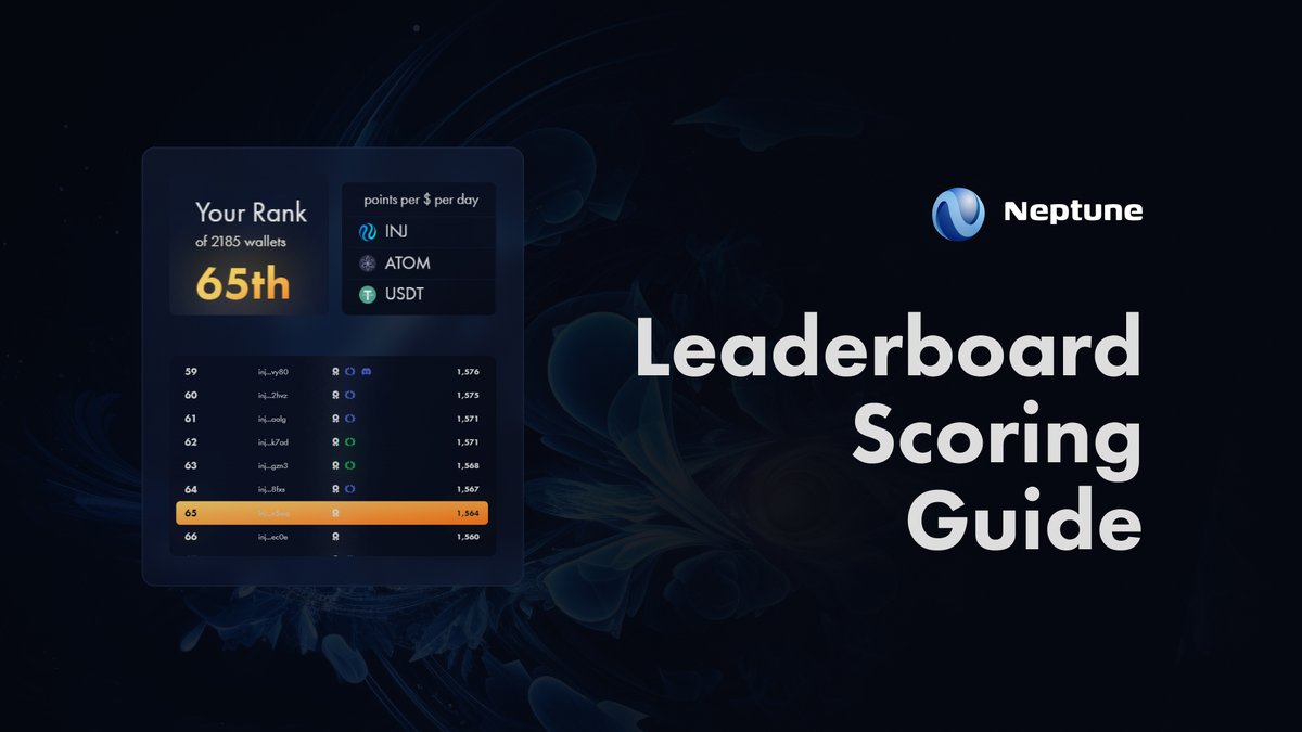 📢

The Neptune leaderboard is now active, signaling the commencement of the largest portion of the community distribution plan on @injective_!

Let’s start with how to earn points.

1/