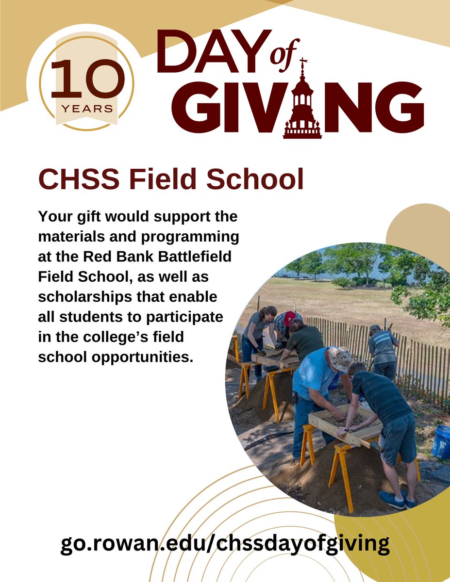 edelmancollege's tweet photo. Tomorrow, February 22nd is Rowan's Day of Giving! Consider making a gift to support the CHSS Field School. To donate, or to learn more, click the link: https://t.co/rYZAxXixyA

#RowanPROUD https://t.co/6ojSa9xG55