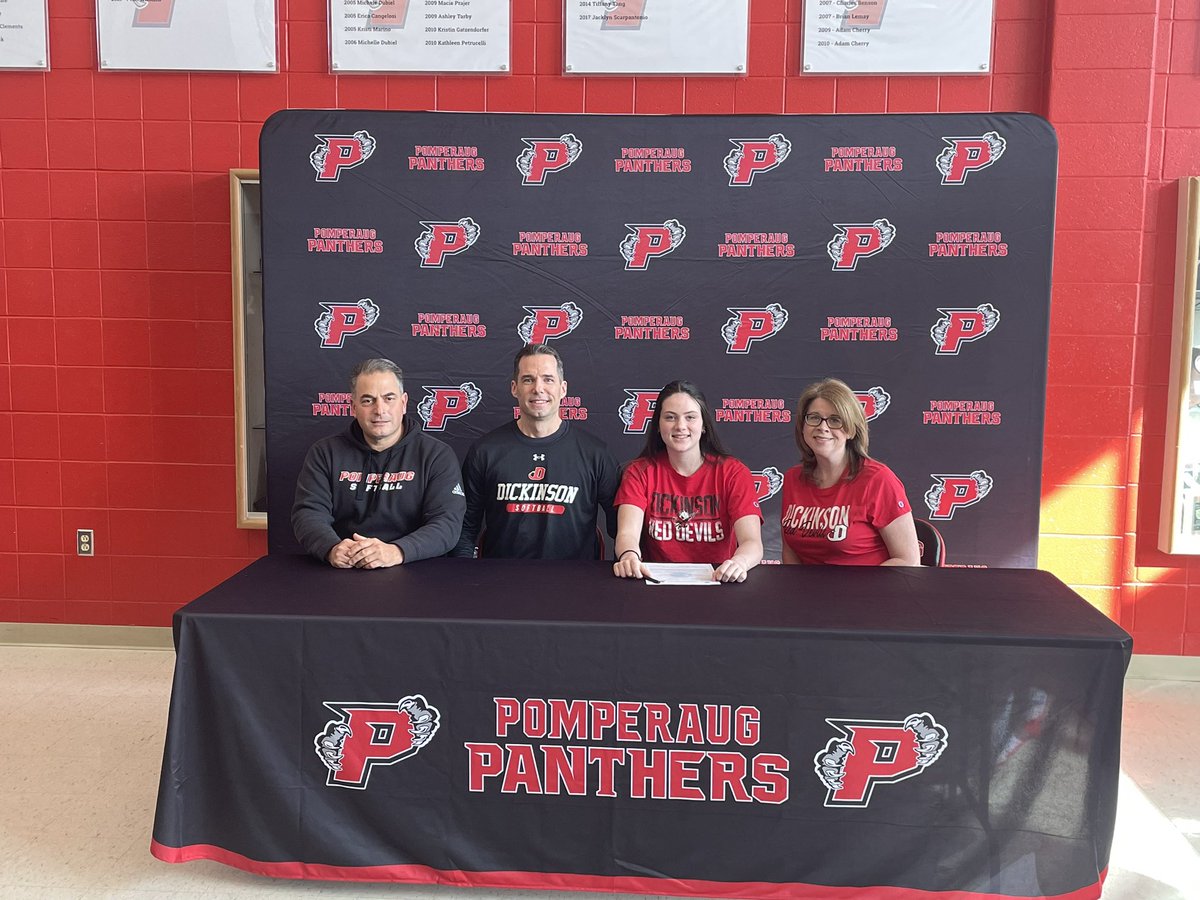 Pomperaugsports's tweet photo. Congratulations to  Pomperaug’s Elizabeth Raefski on her decision to attend and play softball at Dickinson College next year! https://t.co/vUJlA2Lr0v
