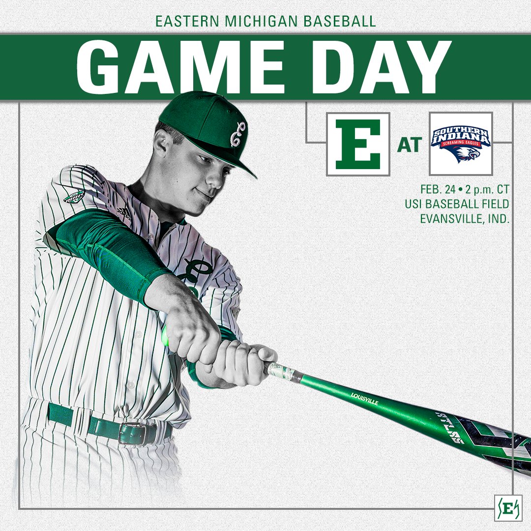 𝗖𝗹𝗼𝗰𝗸𝗶𝗻𝗴 𝗶𝗻!

🆚Southern Indiana
📍Evansville, Ind.
🏟️USI Baseball Field
🕐2 p.m. CT (3 p.m. ET)
📈EMUEagles.com/livestats

#EMUEagles | #HTR