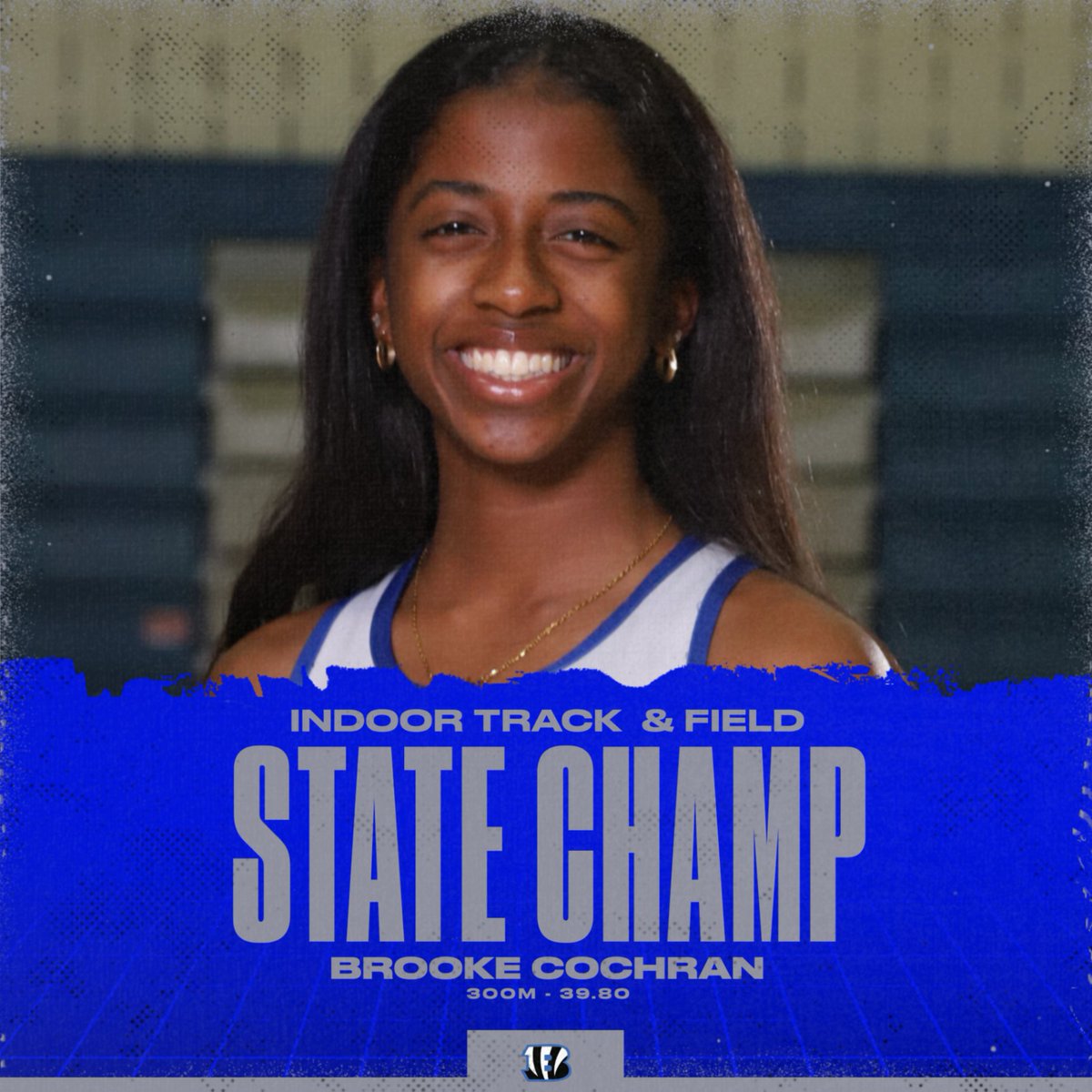 Congrats to Brooke Cochran - 2024 Indoor Track &amp; Field 3A STATE CHAMPION in the 300M (39.80)!!