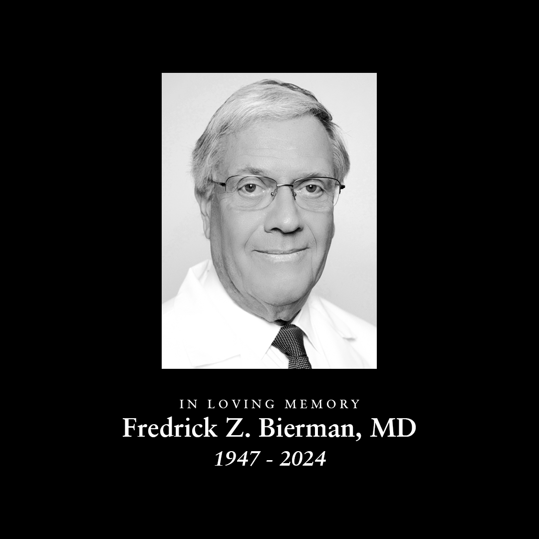 It is with profound sadness we share word of the unexpected passing of Fredrick Z. Bierman, MD. A pediatric cardiologist, Dr. Bierman dedicated his professional life to advancing children's heart health & educating our future leaders in medicine as Director of our GME Program.