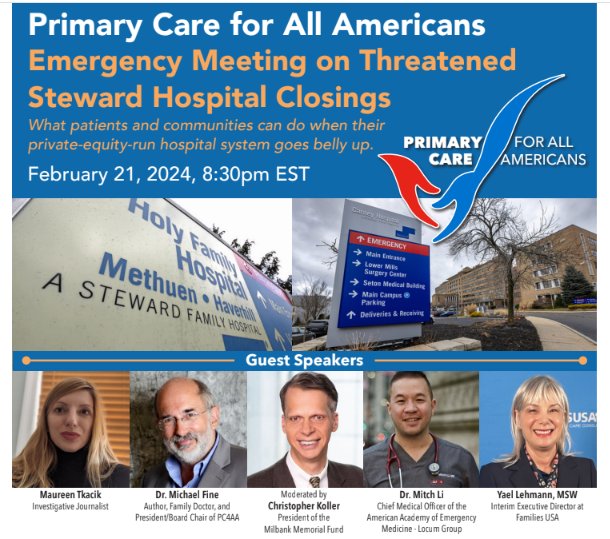 TONIGHT: I'm doing an event at 8:30 pm EST with @ApparentLiMD on Steward Health Care & the public health emergency caused by converting hospitals into ponzi schemes. Tell your clinician friends! (esp if the sight of a pizza box makes them borderline homicidal) Register here:…