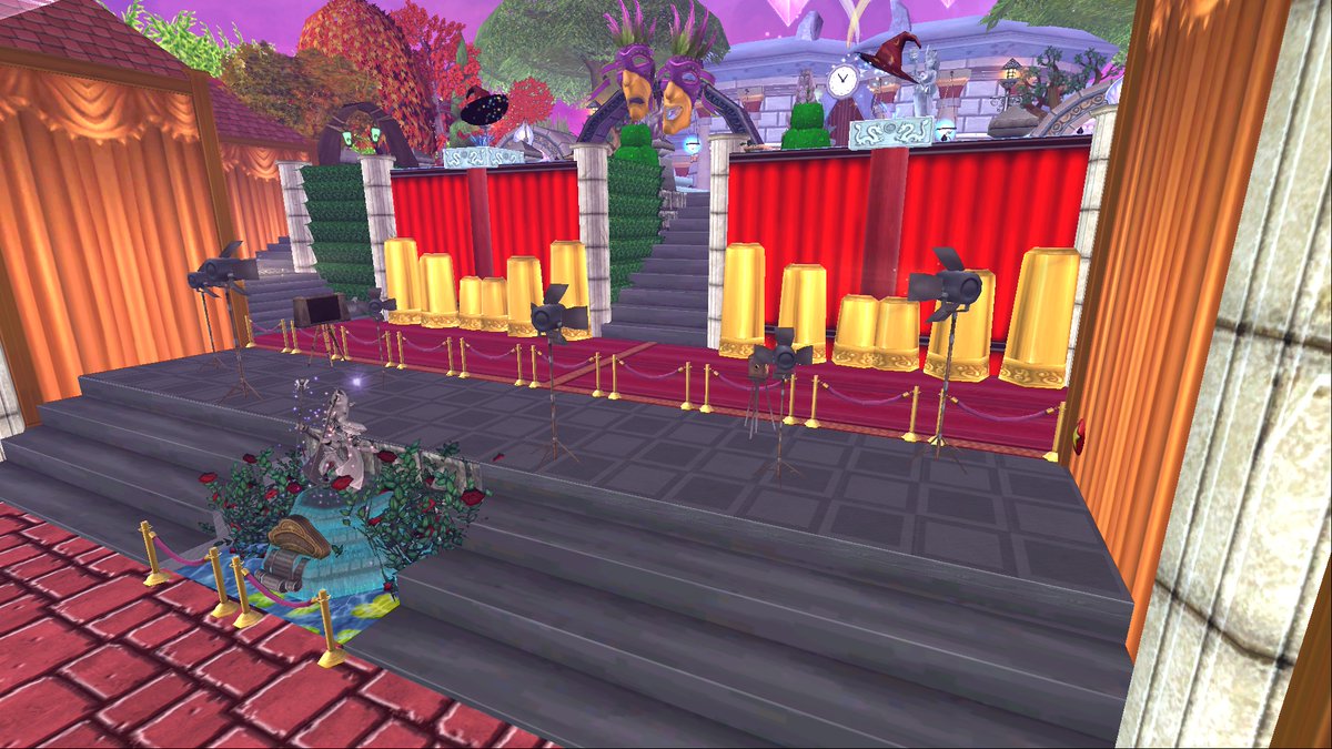 Daniel_SS101's tweet photo. 🌟Calling all Paparazzi, Celebrities &amp; Fans of the game to the RED CARPET! 🌟

Inspired by the MET Gala, Come visit &amp; walk the red carpet in your best stitch &amp; bring your best POSE! 

SunSword's Museum of Spiral Wonders, Courtyard 

NOW ON TOURS! 
@Wizard101 
#Wizard101Decorating https://t.co/ZoV72L3RKR